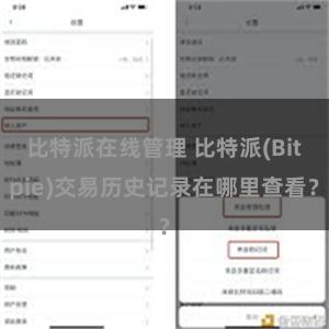 比特派在线管理 比特派(Bitpie)交易历史记录在哪里查看？