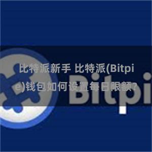 比特派新手 比特派(Bitpie)钱包如何设置每日限额？