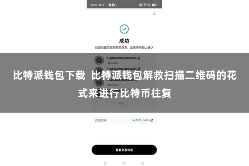比特派钱包下载  比特派钱包解救扫描二维码的花式来进行比特币往复