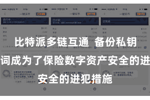 比特派多链互通  备份私钥或助记词成为了保险数字资产安全的进犯措施